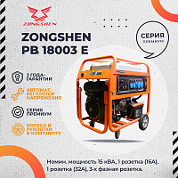 Генератор бензиновый ZONGSHEN PB 18003 E
