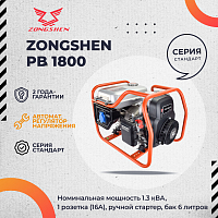Генератор бензиновый ZONGSHEN PB 1800